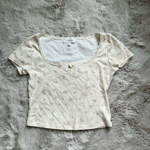 Floral Cream Top by Pink Rose